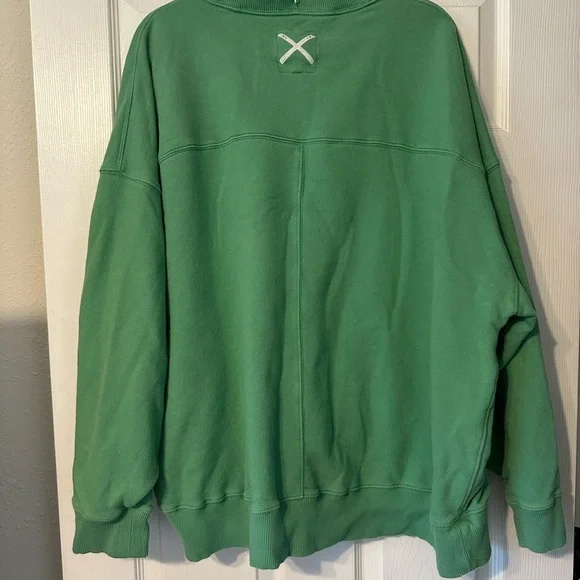 aerie green oversized crew sweatshirt with ski resort patch - Picture 5 of 7